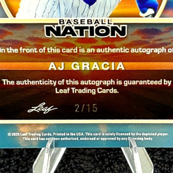 2025 AJ Garcia 2/15 A New Dawn Auto #4 Top Ranked Prospect Duke - Picture 3 of 4